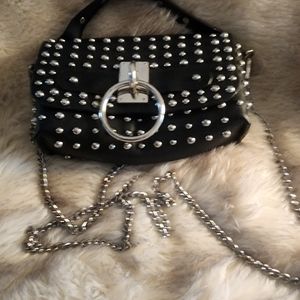 Black crossbody studded purse